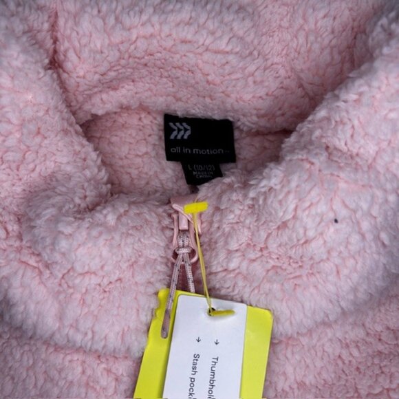 All In Motion Girl's Sherpa 1/4 Zip Jacket Pink Size L (10/12) New With Tags! - Picture 5 of 6